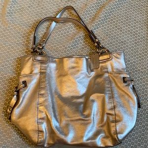 Coach Platinum/Silver tote bag